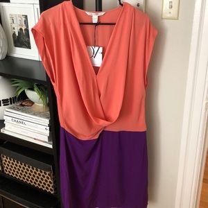 NWOT DVF Silk Two Tone Dress